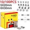 250V 5x20mm 6x30mm Fast Blow Glass Tube Fuses 0.1A 0.2A 0.5A 1A 2A 3A 4A 5A 6A 7A 8A 10A 12A 15A 20A 30A