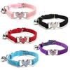 1pcsPet Collar Dot Diamond Love Flocking Cat Collar Pet Heart Bell Cat Necklace Cat Collar