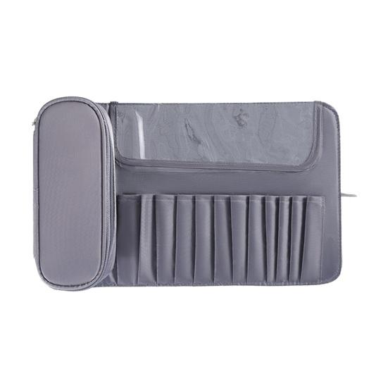 Sminkebørsteveske 12 spor Vanntett Nylon Sammenleggbar Bærbar Multifunksjonell Leppestift Øyenbrynblyant Kosmetisk børsteholder Organiseringsveske