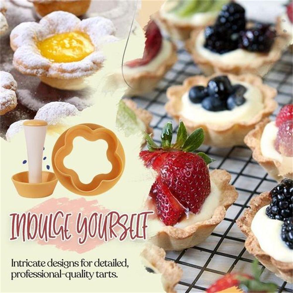 1pcs Tart Shells MoldPastry Dough Tamper Kit Kitchen Flower Round Cookie Cutter Set Cupcake Muffin Cake Mold Baking Tools