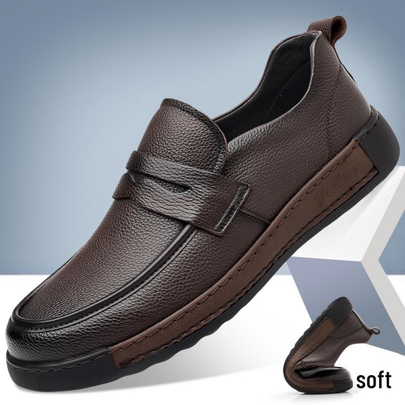 2026 Men's Soft Sole Leather Loafers: Breathable, Fashionable, Slip-on Driving Shoes