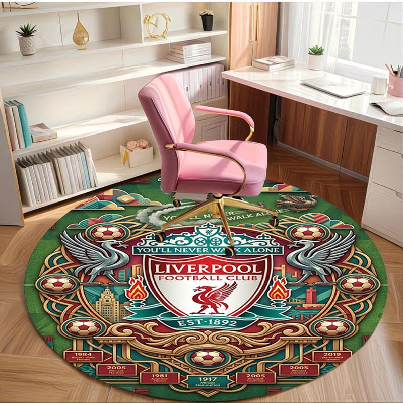 Liverpool Football Club Print Round Rug, Washable Floor Carpet, For Entryway Dorm Laundry Room Office Study, Home Decor Birthday Christmas Gift
