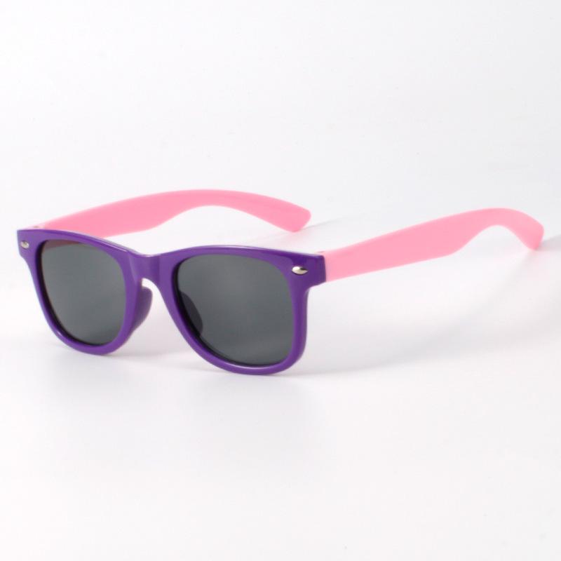 Anti-UV Color Block Children's Sunglasses: Trendy, Cute, Comfortable, Windproof & Sandproof for Boys and Girls