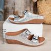 Fashion Women Slippers 2025 Summer Shoes Comfort Double Buckle Wedge Sandals Plus Size Platform Casual Slippers Women Slides Women