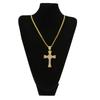 Hip Hop Classic Diamond Cross Pendant Alloy Necklace Men's Hiphop Rap Necklace Hiphop Pendant