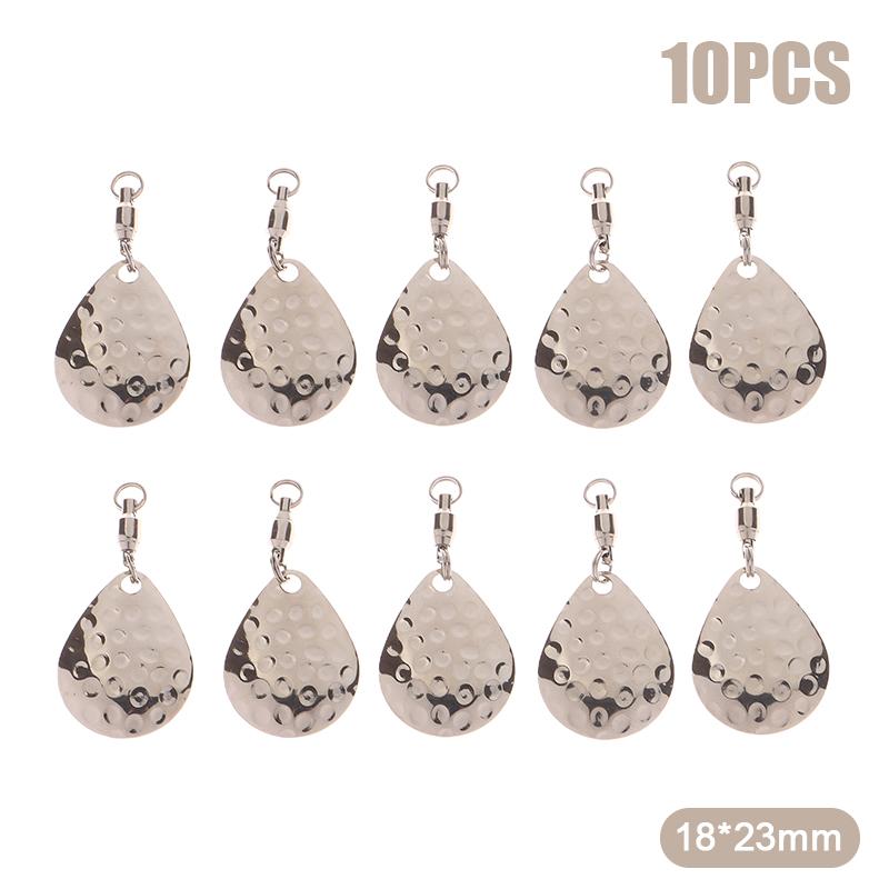 10Pcs Fishing Lure Spoon Diy Connector Spinners Sequins Metal Water Drop Type Fishing Accessories Hard Bait Assist Composite