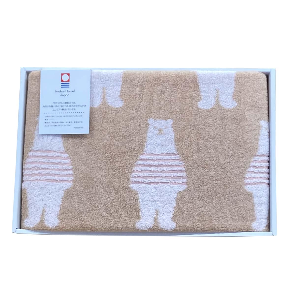 

Подарочное полотенце Имабари 1 банное с бордюром Медведь , Сделано в 60x120см Набор, Полотенце, Узор, Коричневый, Япония, В коробке,