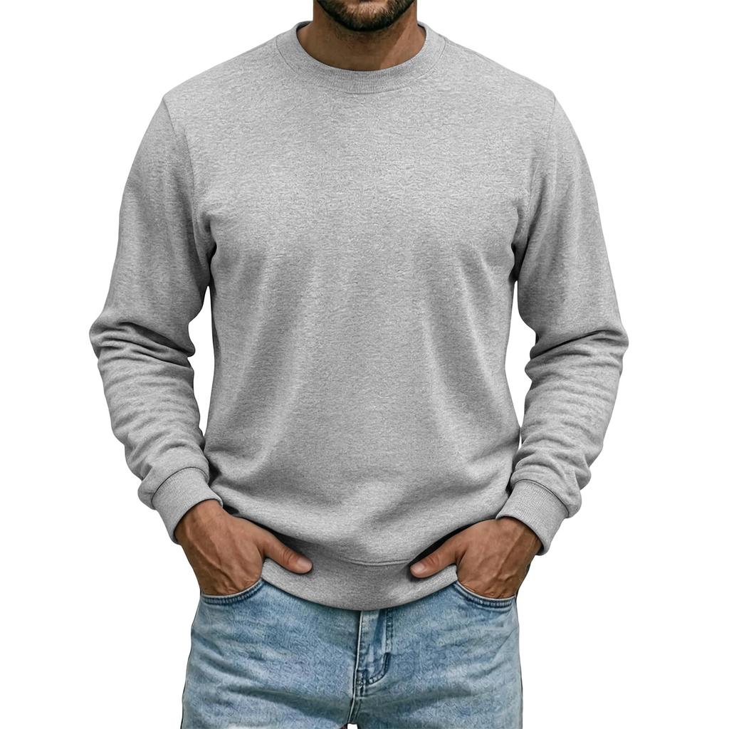 Men's Color Neck Sweatshirt Long Sleeve Casual Pullover