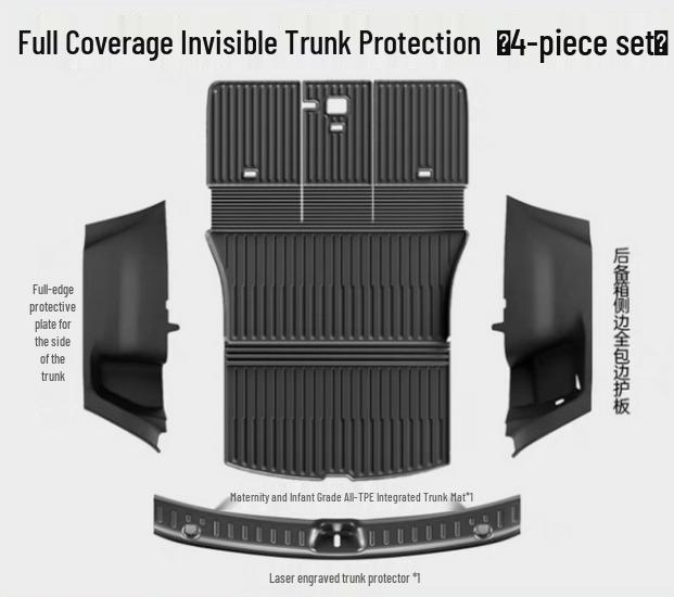 Tesla Model Y Trunk Mat Set: TPE Front & Rear Liners, Interior Custom Accessories