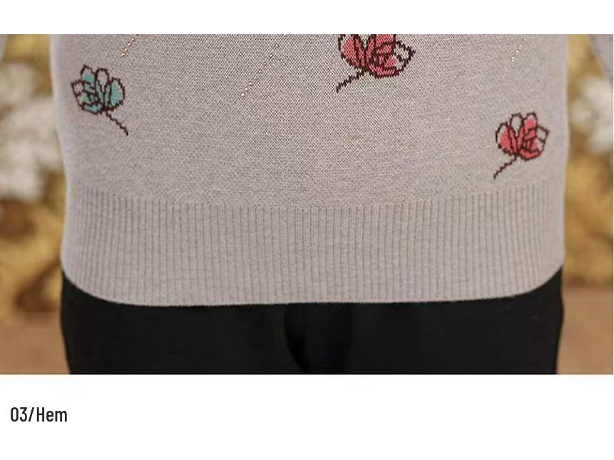 Middle-aged & Plus Size Warm Wool Sweater - Thick, Loose Fit for Moms