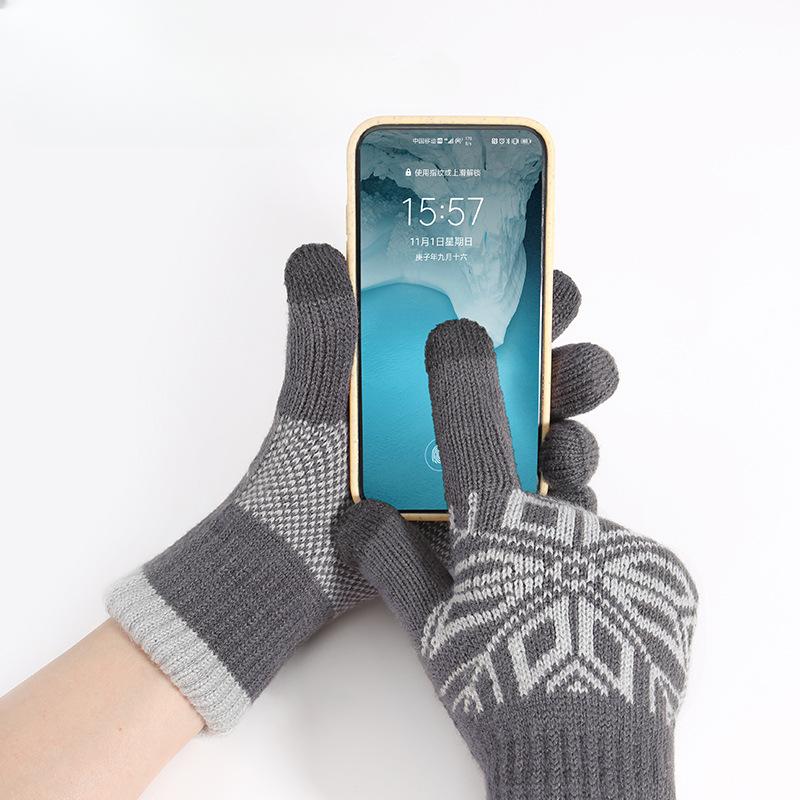 Autumn Winter Motorcycle Gloves Double-layer Touch Screen Thick Velvet Knit Outdoor Motorcycle Accessories Cold Resistant Gloves