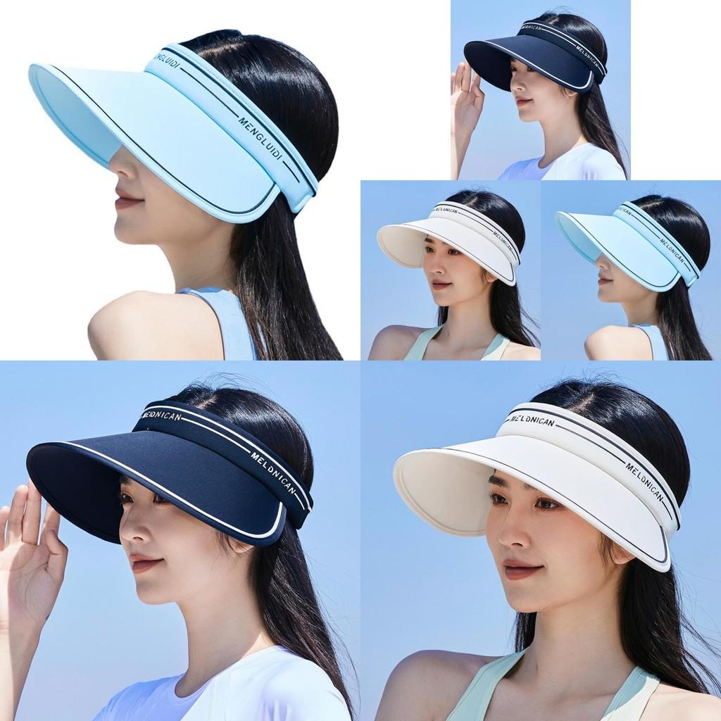 Fashionable Ice Silk Outdoor Sun Hat Women Summer Anti-uv Sunscreen Hat Adjustable Big Brim Breathable Hat