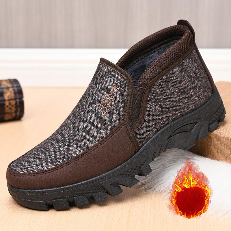 Cotton Shoes Men's Large Size Winter Padded Thickened Snow Boots Middle-aged and Elderly Men's Short Boots Cotton Shoes