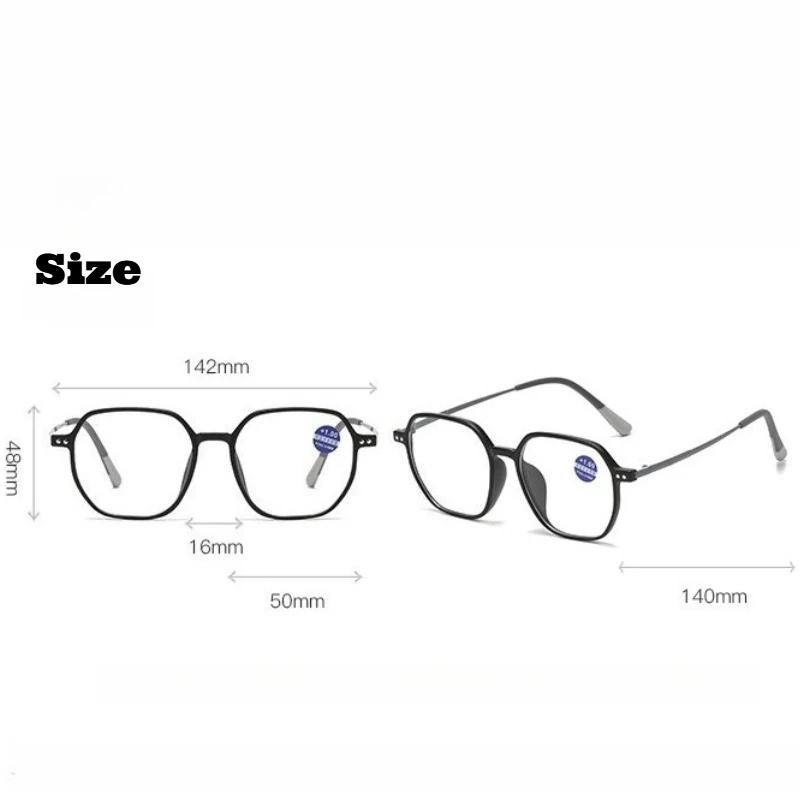 Unisex Fashion New Ultra-Light Multi-Focus Reading Glasses Men And Women High-Definition Anti-Blue Light Farsighted Glasses +4.0