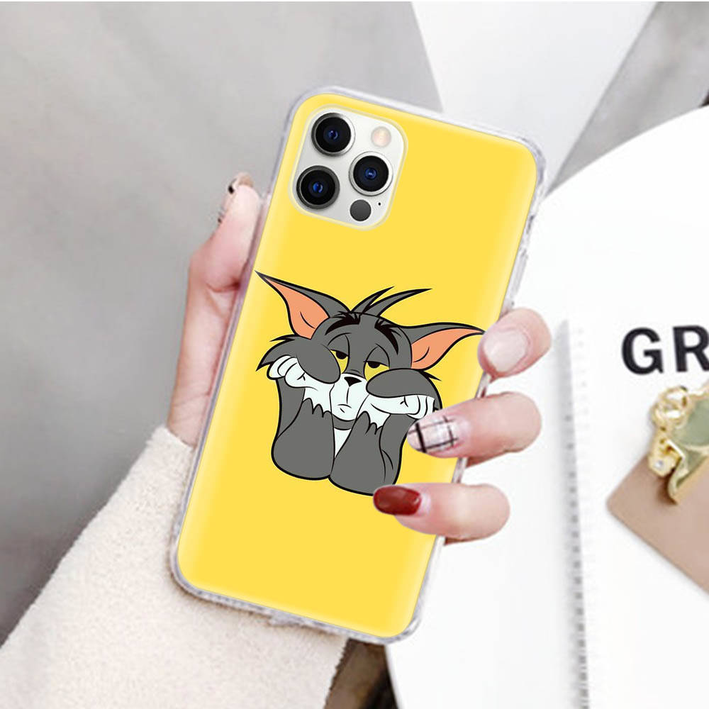 JT49 Tom and Jerry Transparent Case for Samsung A04 A14 A23 M33 M53 Realme 10 9 C35 C55 VIVO Y02 X80 Infinix Hot 30 Note 11 Tecno Spark 8P Pro