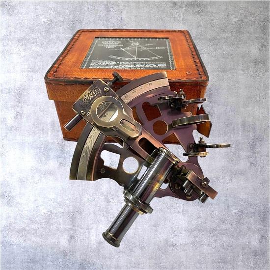 Brass Nautical Sextant for Navigation Marine Instruments, Maritime Decor, Collector's Gift for Sailor  Ocean Lovers