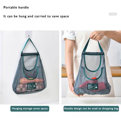 Fruit Vegetable Storage Bag Reusable Produce Storage Tote Bag Washable Eco Friendly Hollow Net for Garlic Potatoes Onion