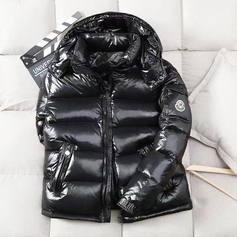 Winter Couple Shiny Hooded Puffer Jacket - Wash-Free, Thickened Down Outerwear for Men & Women