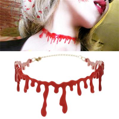 Vestido de fiesta de Halloween Bola Punk Rock Deathrock Sangre Rojo Stitch Gargantilla Collar