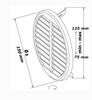 Ventilation Grille - Haco - 1096 - Round - Asa Plastic - Insect Protection