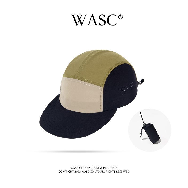 Quick-drying can store baseball cap Outdoor cycling foldable cap Men's and women's flat brim contrasting color thin hat