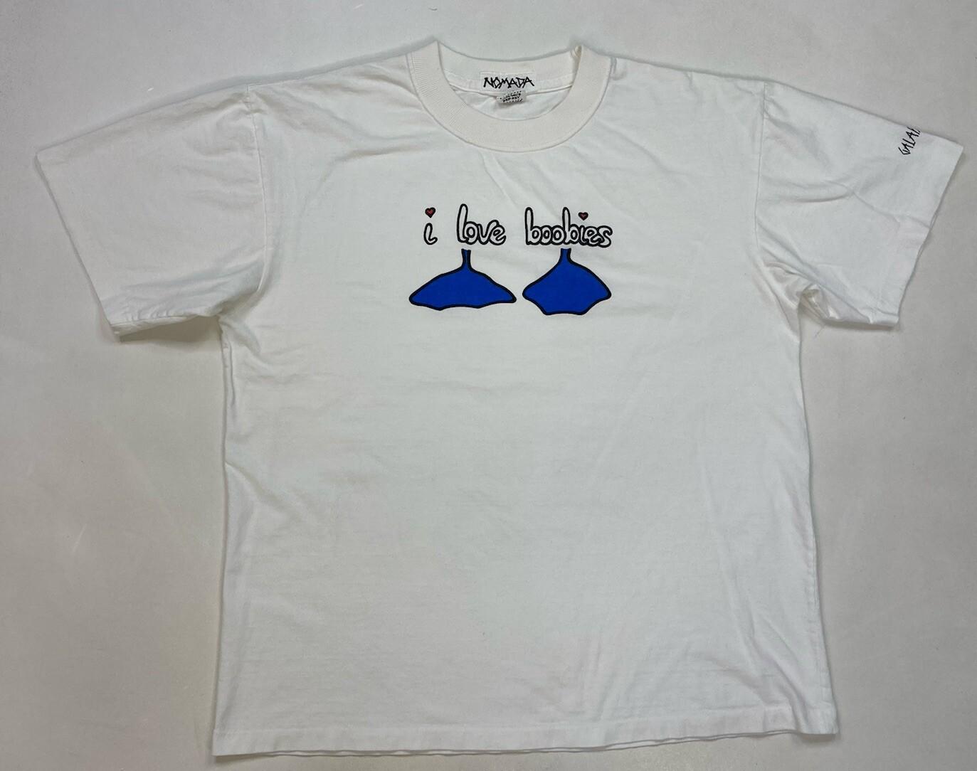 VINTAGE I Love Boobies Graphic T-shirt Men Large White 90s Single Stitch XXXXL