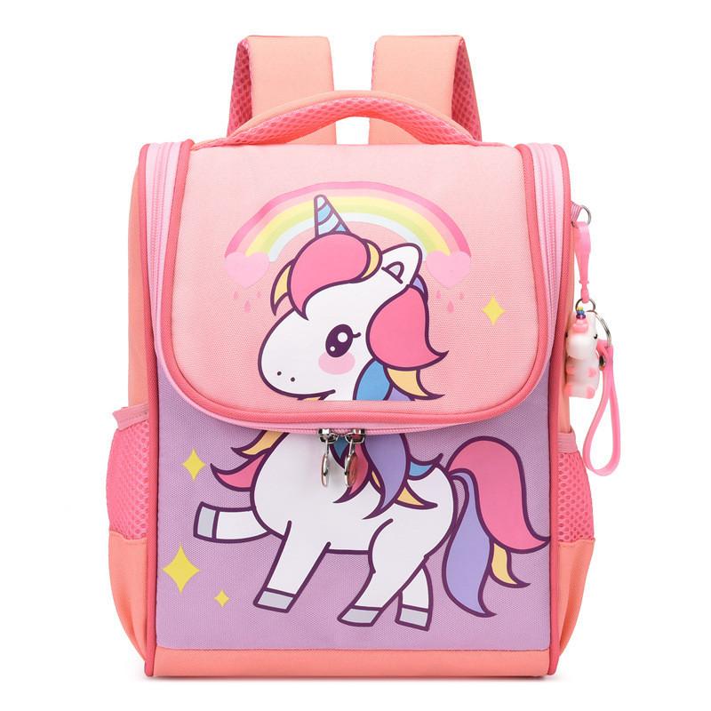 Durable Nylon Children's School Bag With Cute Cartoon Characters And Lightweight Features