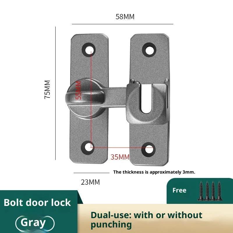 Door Lock Zinc Alloy 90 Degree Sliding Door Latch Heavy Duty Barn Gate Bolt Protect Privacy Cabinet Closet