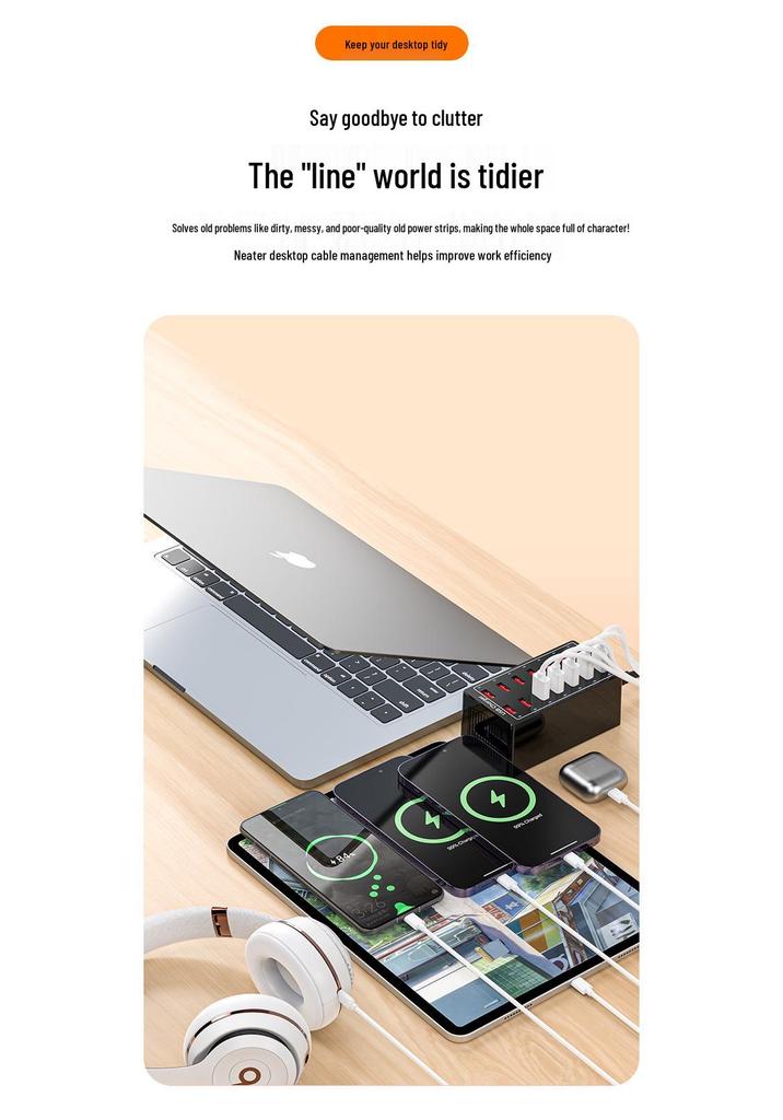 14-Port Smart USB Charger, 60W Multi-Port Mobile Phone Charging Hub for Office & Live Streaming
