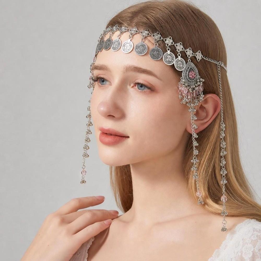 Waterdrop Tassel Hair Chains Ethnic Style Hairband Jewelry Trendy Forehead Chain Women