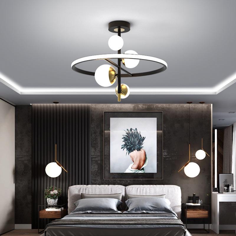 Nordic Style LED Chandelier: Modern Magic Bean Design for Bedroom, Living Room, and Study.