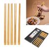 5 Pairs Chinese Style Wooden Chopsticks Set Safe Handcrafted Tableware Gift for Family FriendsYellow Sandal