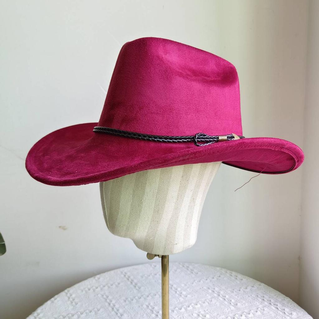 Western Cowboy Hat Imitation Leather Accessories Men and Women Jazz Cowboy Hat Wide Brim Suede Fedora Hat Wide Brim Hat Men2026