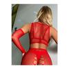 Elegance Mesh Lace Design Red Body Stockings Fancy Wear