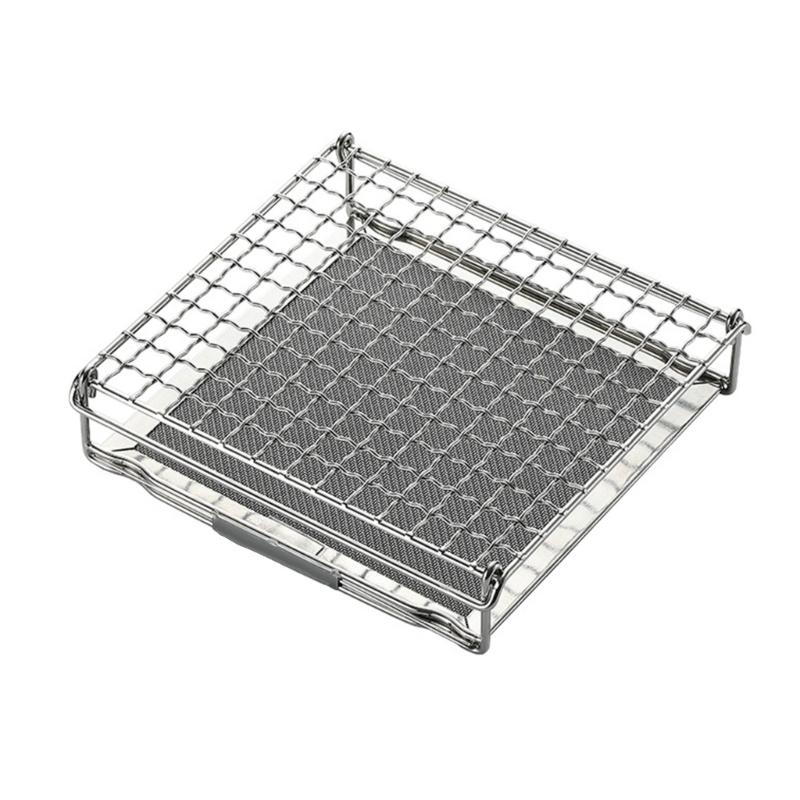 Stainless Steel Baking Cooling Rack Foldable Toast Grill Camping Cooking Tool