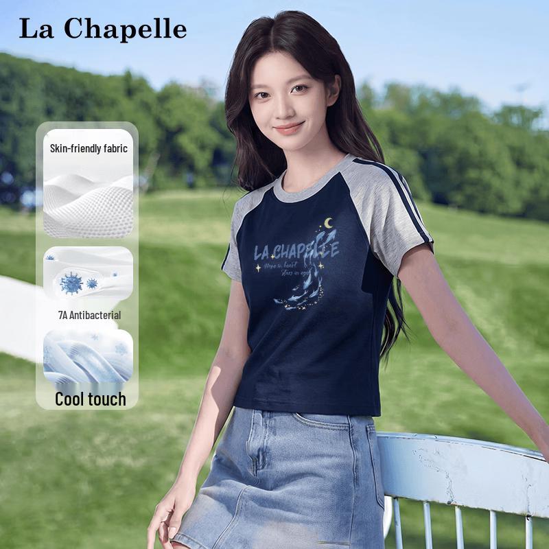La Chapelle Women s Ice Silk Cooling QLC Stardust Whale T-Shirt S