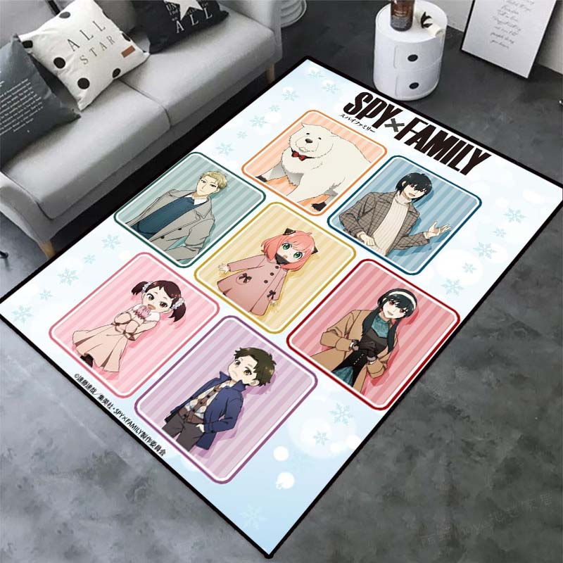 Cute Kawaii S-SPY-X-FAMILY NonSlip Area Rug for Living Room,Bedroom,Playroom,Kitchen,Door Floor Mat Home Decor Rug Gift Alfombra