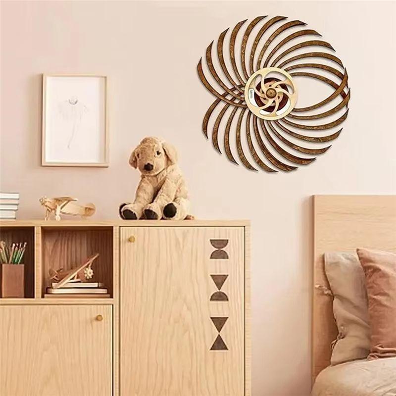 M-Modern-Handmade Retro Dynamic Sculpture Dynamic Wall Art Wooden Windmill Reverse Statue For Living Room Home Decoration Crafts