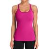 CHARMLEAKS Ribbed Workout Tank Tops for Women with Built In Bra Tight Racerback Scoop Neck Athletic Top