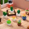 Cartoon Cute Mini Succulent Potted Plant Miniature Figurine Kawaii Desktop Small Ornament Creative Diy Home Decoration Gifts
