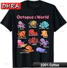 Chibi Octopus of The World T-Shirt Octopus Species Chibi Style Fresh Classic Tshirts White Minimalist Casual Bold Tshirt College