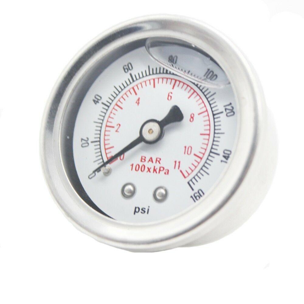 Universal Metal Adjustable Fuel Pressure Regulator + 160psi Gauge AN 6 Fitting E