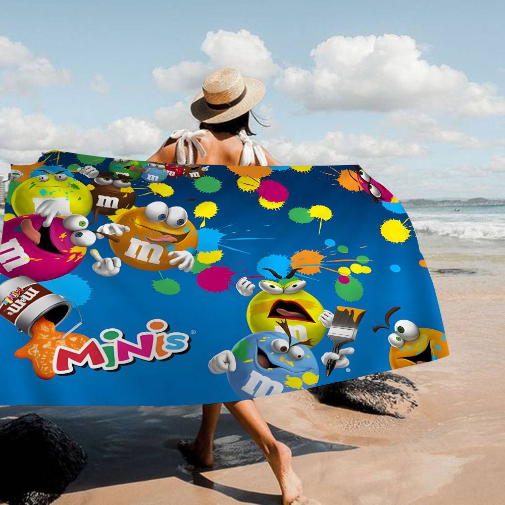 Carpet M&M Candy Snacks Microfiber Beach Towel Absorbent Quick dry Soft Yoga Swimming Resort Mountain Climbing Towel
