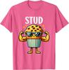 Stud Muffin Funny Muscle Food Pun Graphic Tee for Men Boys Casual Daily T-Shirt
