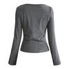 Lu Xi Retro High-Intellect Boat Neck Slim Fit Long Sleeve Top for Women - Autumn Edition