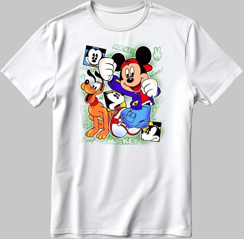 Mickey Mouse X Pluto White T Shirt With Unisex Style Best Gift S