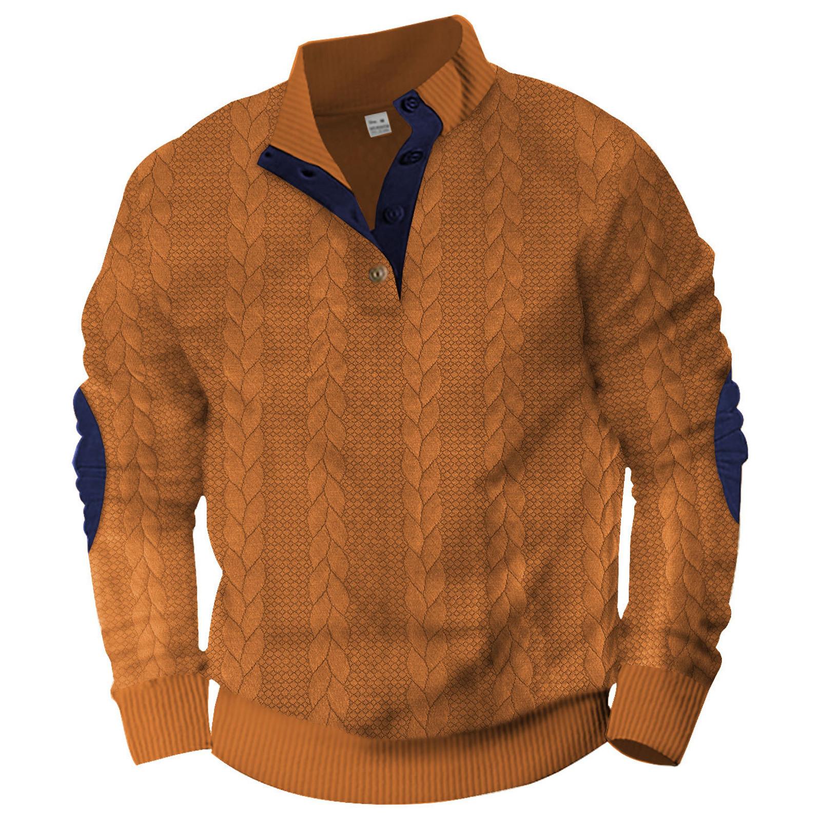 

Мужская толстовка с воротником-стойкой на открытом воздухе, повседневные свитера, топы L имбирный