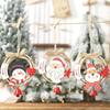 Xmas Cute Wooden Handmade Hanging Party Decorations with Bells Pendants Christmas Tree Ornaments