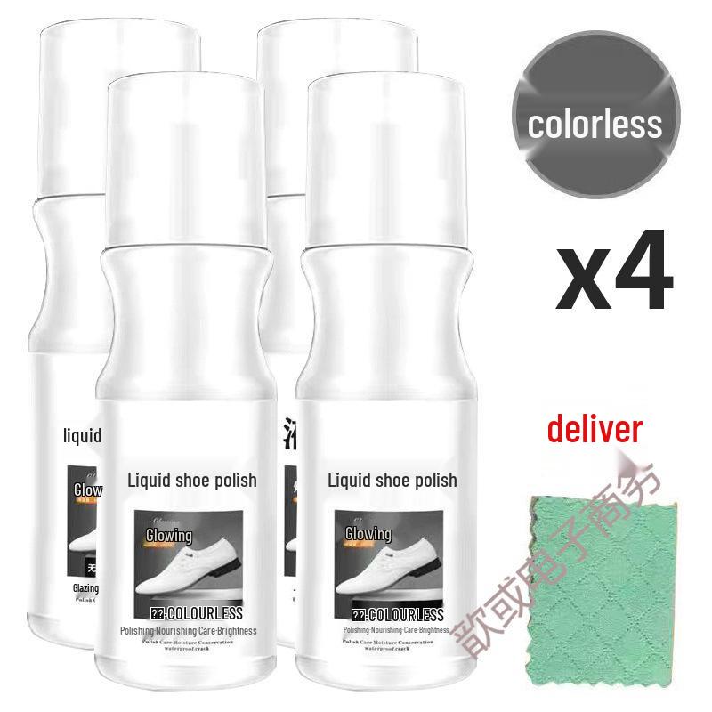 Colorless Transparent Leather Shoe Maintenance Polish with Integrated Brush