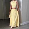 Cross2026 Sleeveless Long Dress & Pocket Set: Casual Europe Spring/Summer Two-Piece for Women